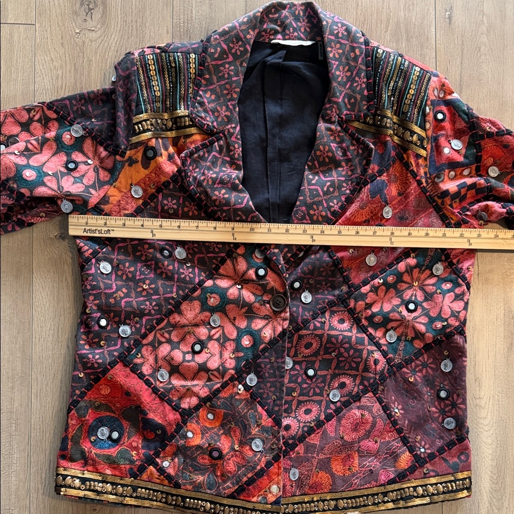 Soft Surroundings Multicolor Patchwork Blazer - image 12